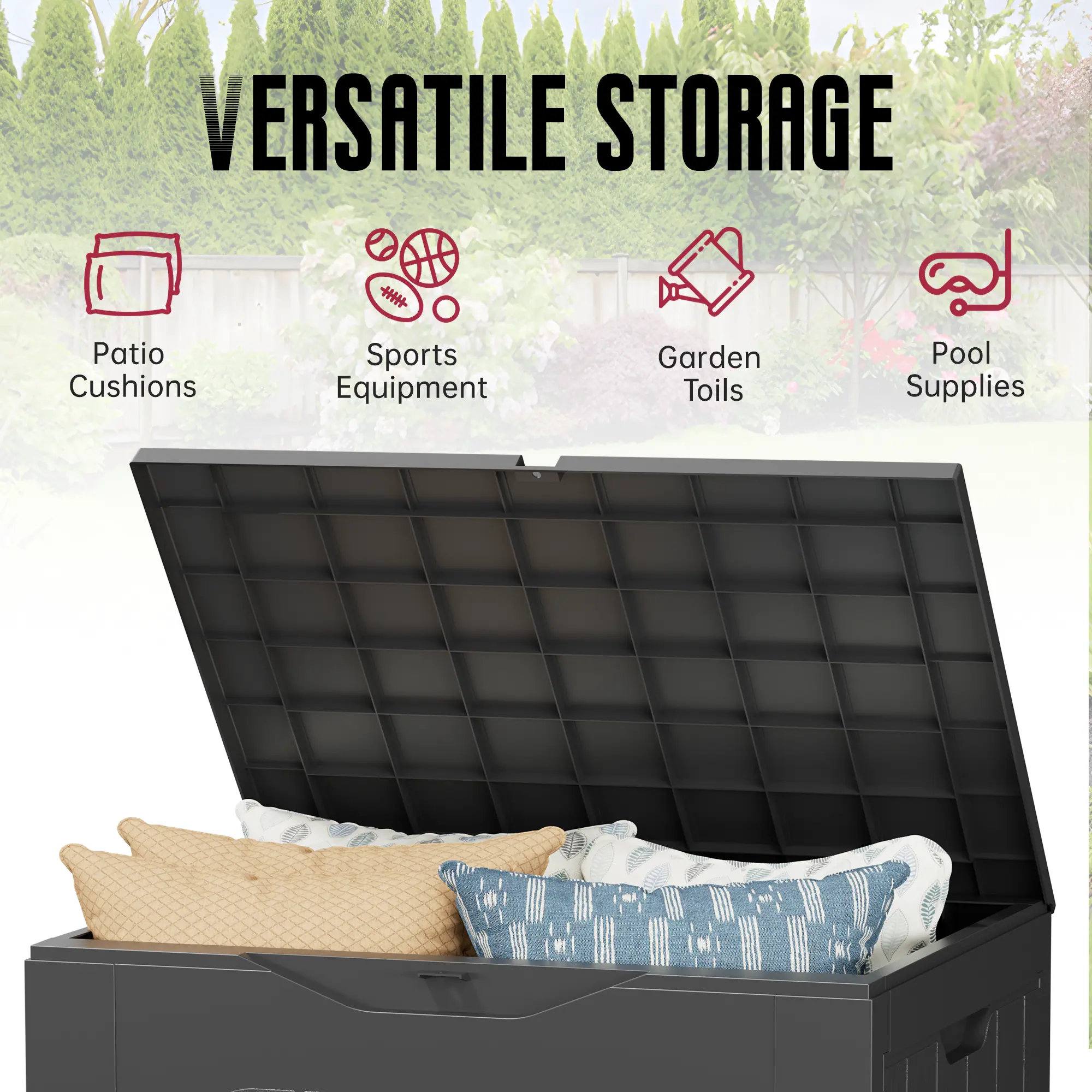 All-Weather Weatherproof Patio Deck Box (132L Lockable Parcel Delivery Station) - Image 2