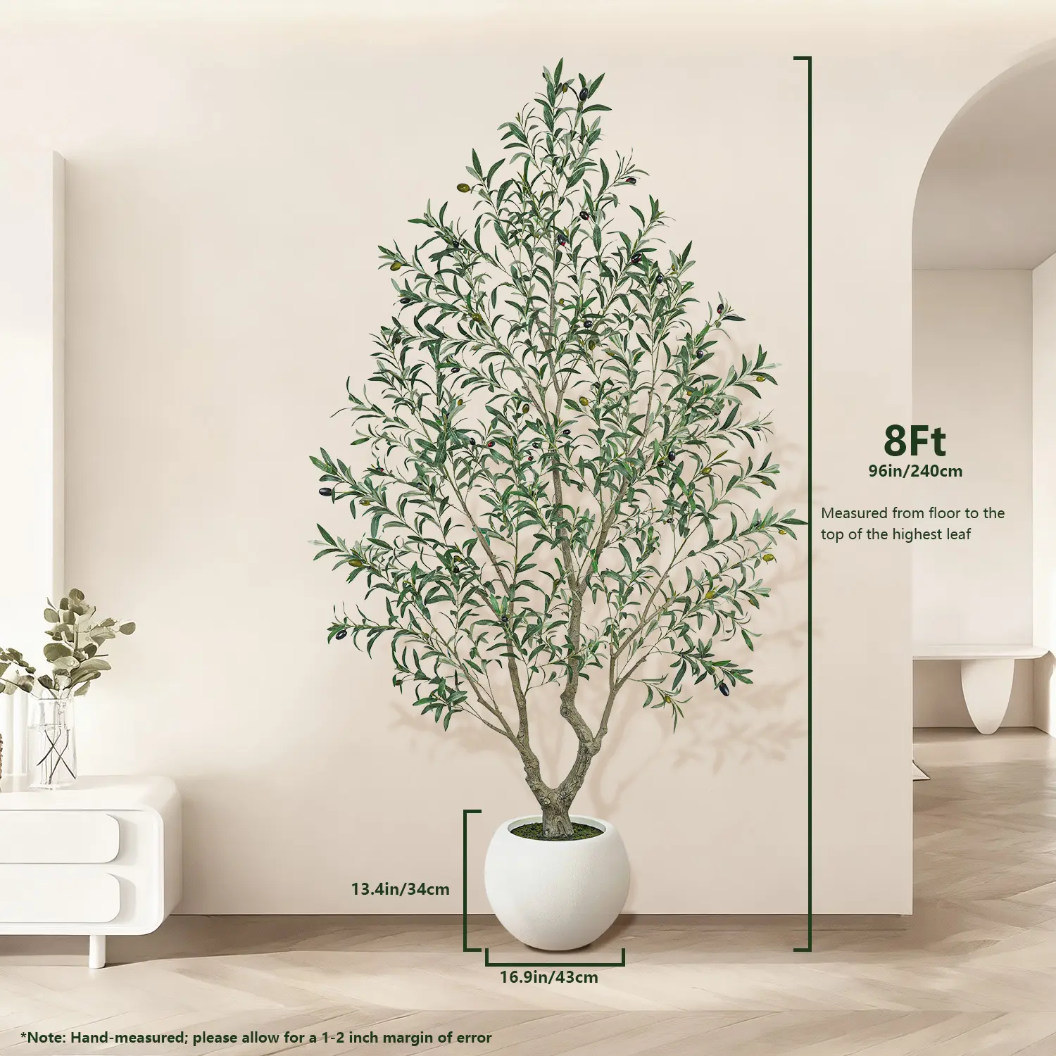 Premium Faux Olive Tree with Thick Natural Trunk (150cm - 240cm Deluxe Plant) - Image 3