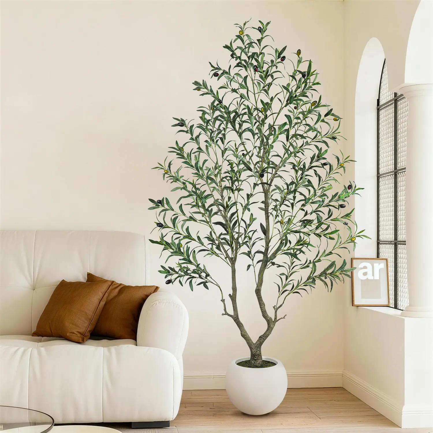 Premium Faux Olive Tree with Thick Natural Trunk (150cm - 240cm Deluxe Plant) - Image 4