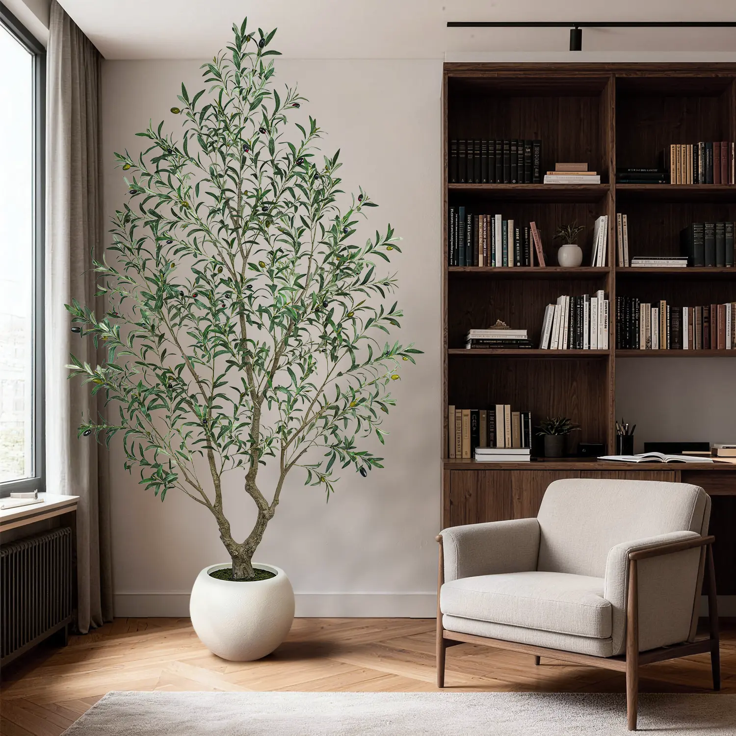 Premium Faux Olive Tree with Thick Natural Trunk (150cm - 240cm Deluxe Plant) - Image 8